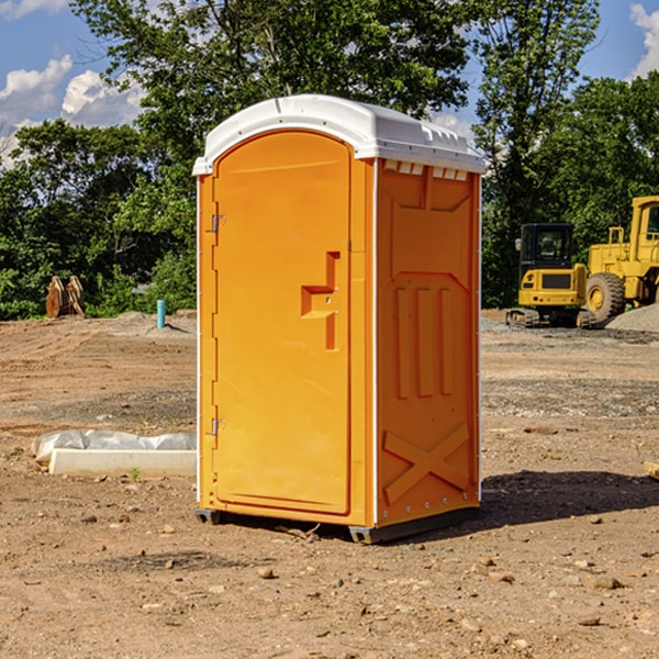 can i customize the exterior of the porta potties with my event logo or branding in Booker Texas